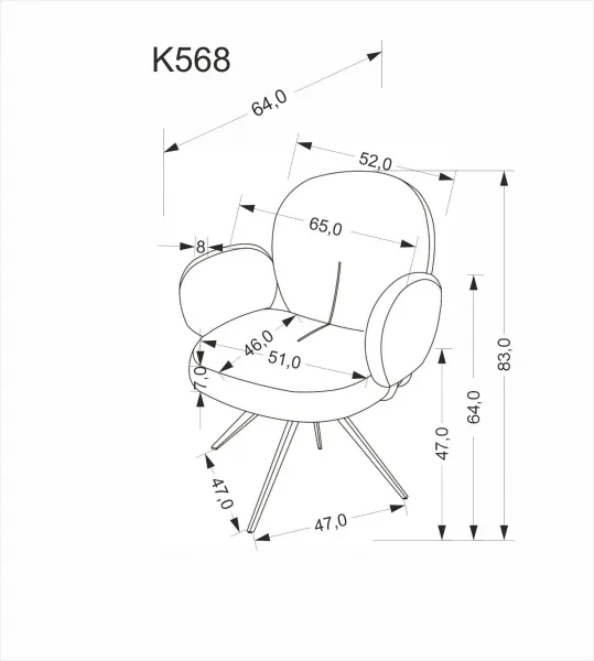 Otočné jedálenské kreslo K568 Halmar