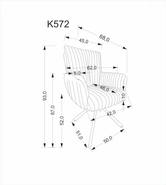 HALMAR Otočné jídelní křeslo K572 krémové