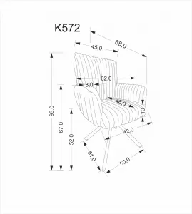 HALMAR Otočné jídelní křeslo K572 krémové