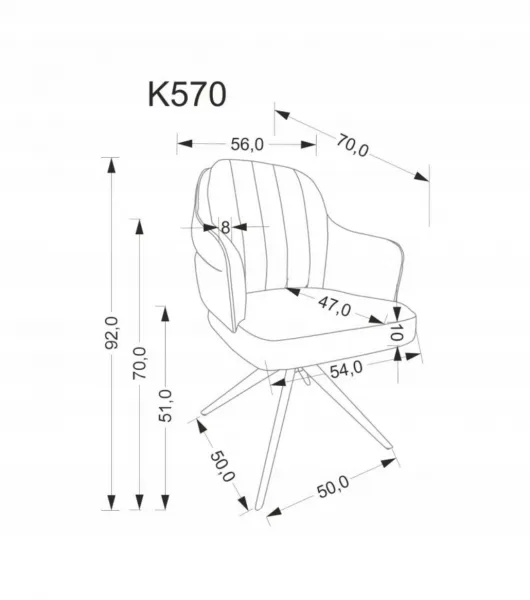 Otočné jedálenské kreslo K570 Halmar