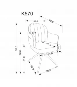 Otočné jedálenské kreslo K570 Halmar