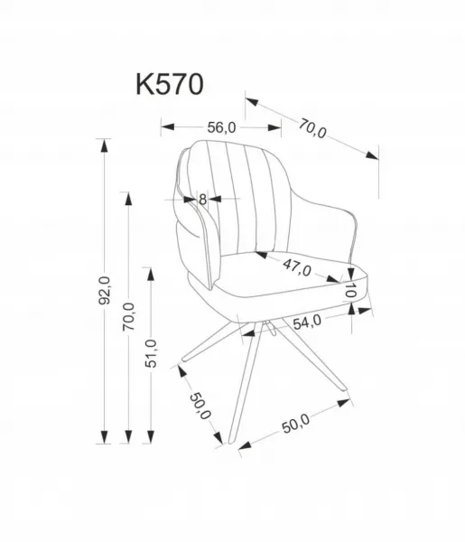 Otočné jedálenské kreslo K570 Halmar