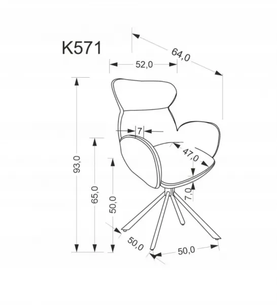 Otočné jedálenské kreslo K571 Halmar