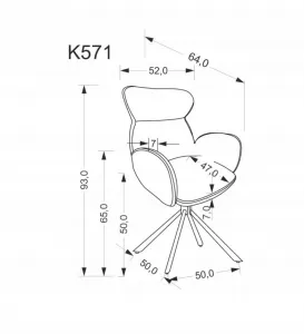 Otočné jedálenské kreslo K571 Halmar