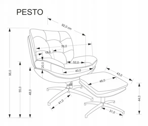 Otočné kreslo PESTO Halmar