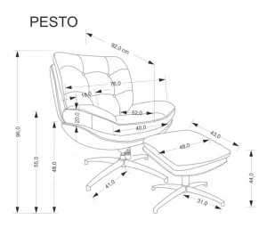 Otočné kreslo PESTO Halmar