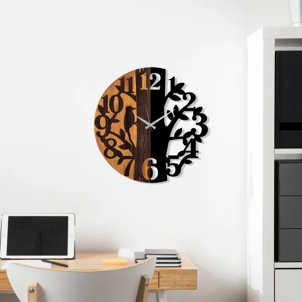 Dekoratívne drevené nástenné hodiny Wooden Clock - 71