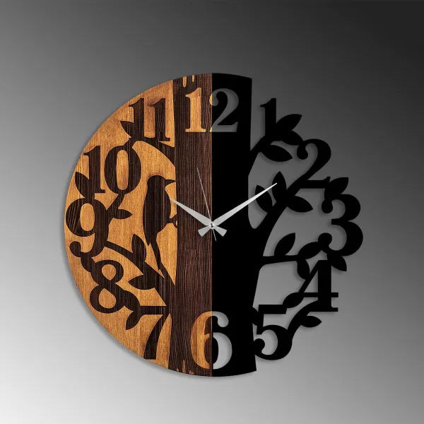Dekoratívne drevené nástenné hodiny Wooden Clock - 71