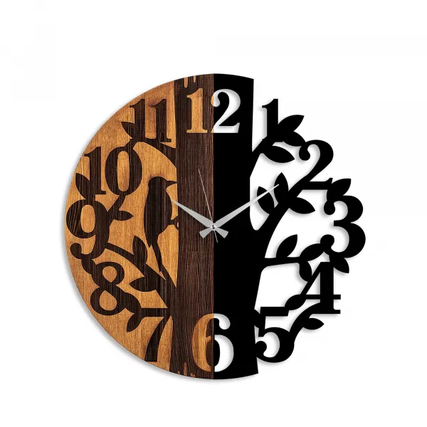 Dekoratívne drevené nástenné hodiny Wooden Clock - 71