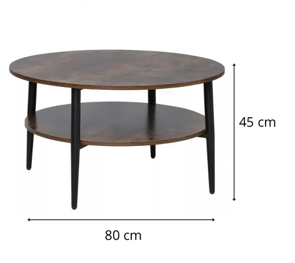 Signal Konferenční stolek Ella 80 cm vintage/černý