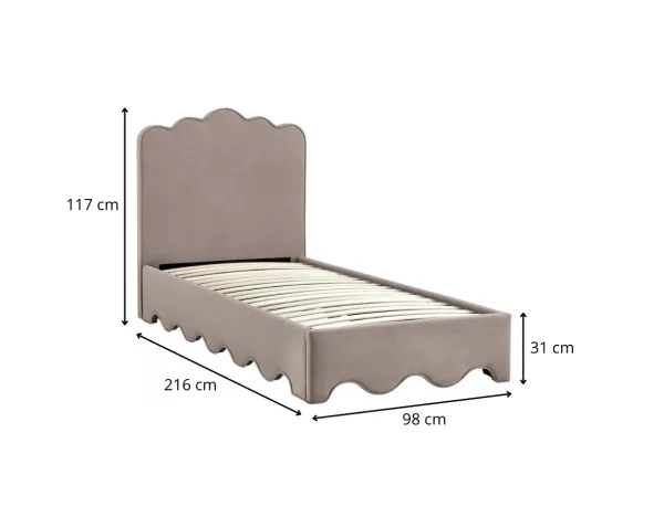 HALMAR Jednolůžková čalouněná postel Orso 90x200 béžová