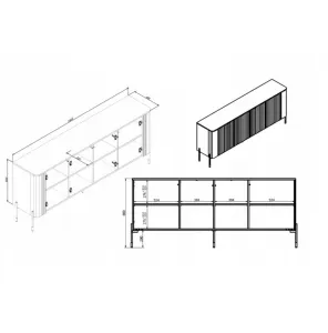 HALMAR Komoda Vera 190 cm černá