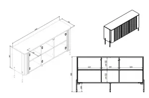 HALMAR Komoda Vera 150 cm kašmírová