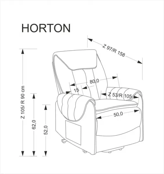 Elektrické polohovacie kreslo HORTON Halmar