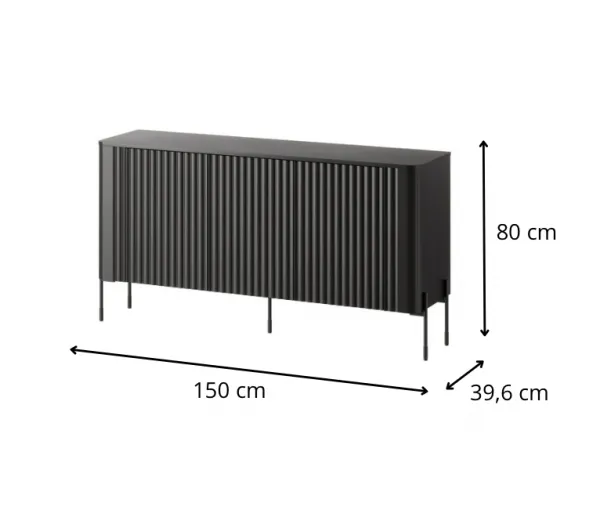 HALMAR Komoda Vera 150 cm černá