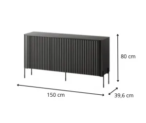 HALMAR Komoda Vera 150 cm černá
