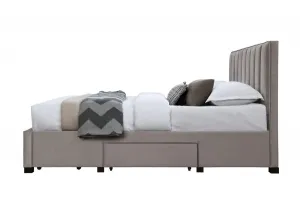 HALMAR Dvoulůžková čalouněná postel GRACE 140x200 béžová
