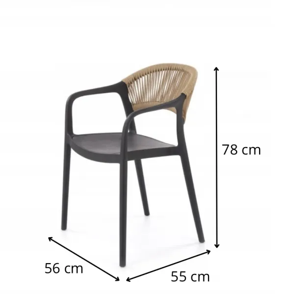 HALMAR Jídelní křeslo K582 černé/hnědé