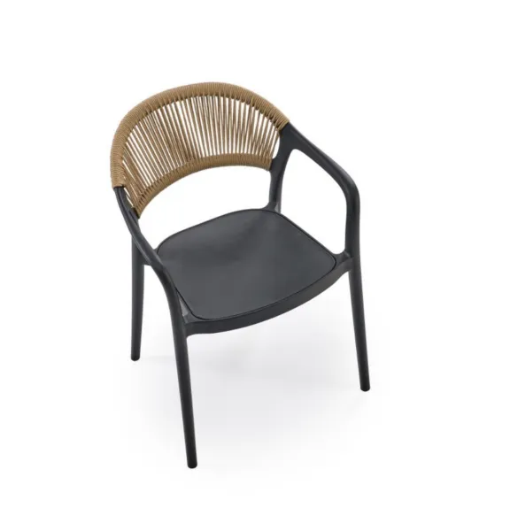 HALMAR Jídelní křeslo K582 černé/hnědé