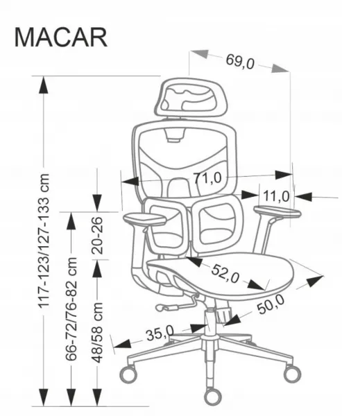 HALMAR Kancelářská židle Macar černá