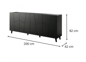 HALMAR Komoda Etna 200 cm černá