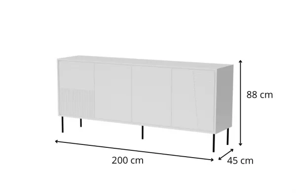 HALMAR Komoda ABI 200 cm biela