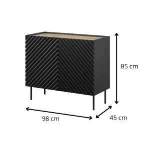 HALMAR Komoda Onda 2D čierna/dub artisan