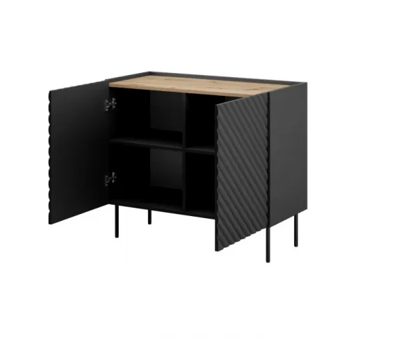 HALMAR Komoda Onda 2D čierna/dub artisan