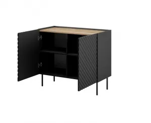 HALMAR Komoda Onda 2D čierna/dub artisan