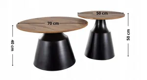 Signal Sada 2 ks konferenčných stolíkov Itaka dub artisan/čierna
