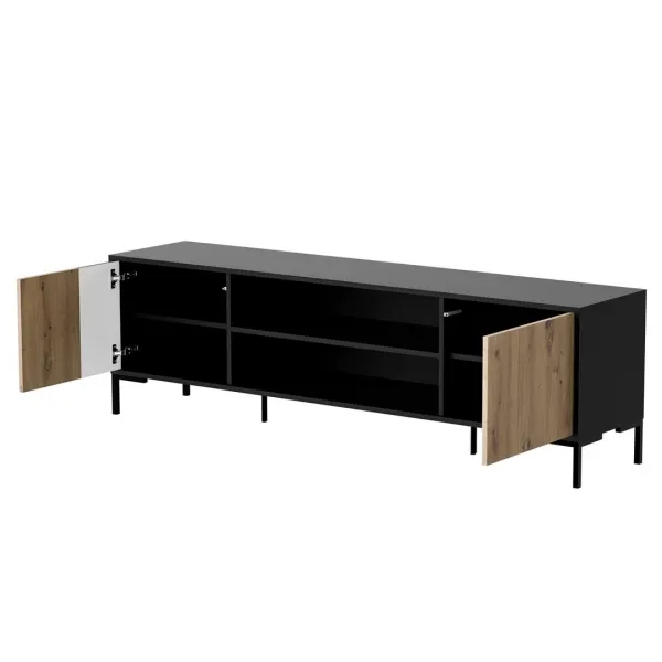 HALMAR TV stolík Merci 180 cm čierny/dub artisan