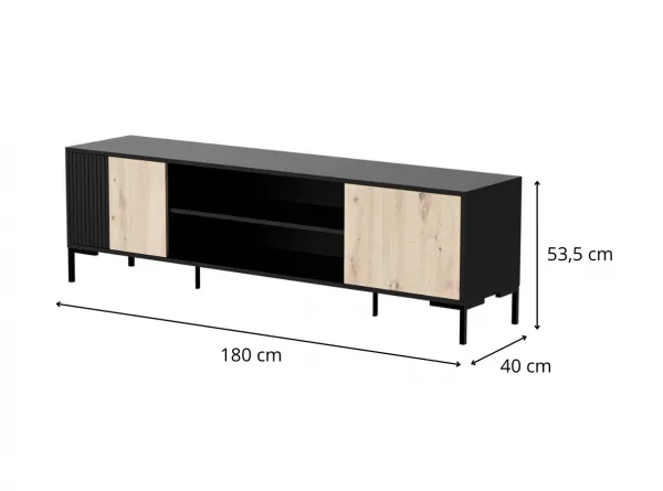 HALMAR TV stolík Merci 180 cm čierny/dub artisan