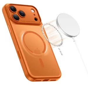 Tech-Protect MagPeak MagSafe CC kryt na iPhone 17 Pro Max, matný oranžový