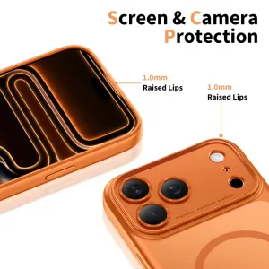 Tech-Protect MagPeak MagSafe CC kryt na iPhone 17 Pro Max, matný oranžový