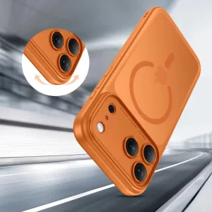 Tech-Protect MagPeak MagSafe CC kryt na iPhone 17 Pro Max, matný oranžový