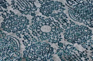 Koberec DE LUXE 2081 Ornament vintage - modrý / sivý
