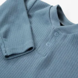 Eevi Chlapčenské rebrované body s dlhým rukávom Farba: Modrá, Veľkosť: 98