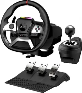 GENIUS Volant s pedály GX Gaming SpeedMaster X5 FF, Řadící páka, Drátový USB-C, vibrační, PC, PS4, Xbox One