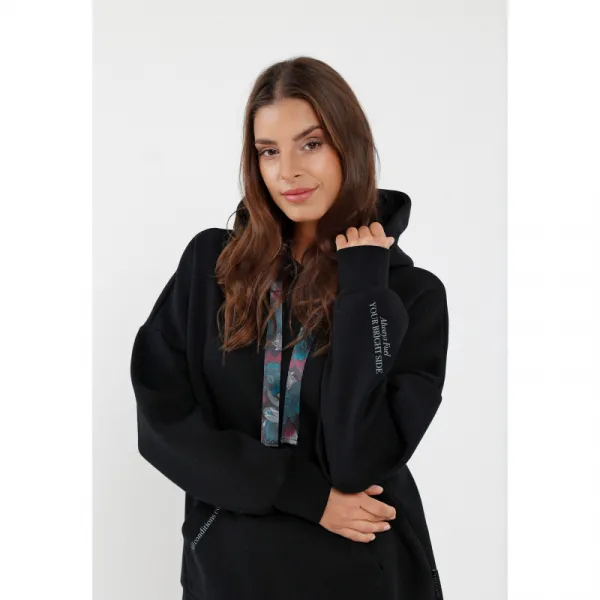 Dámska mikina s kapucňou VOLCANO B-MIKA-700-BLACK