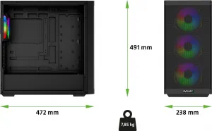 EVOLVEO Scorpio, Big Tower/4x ARGB/sklo+mřížka