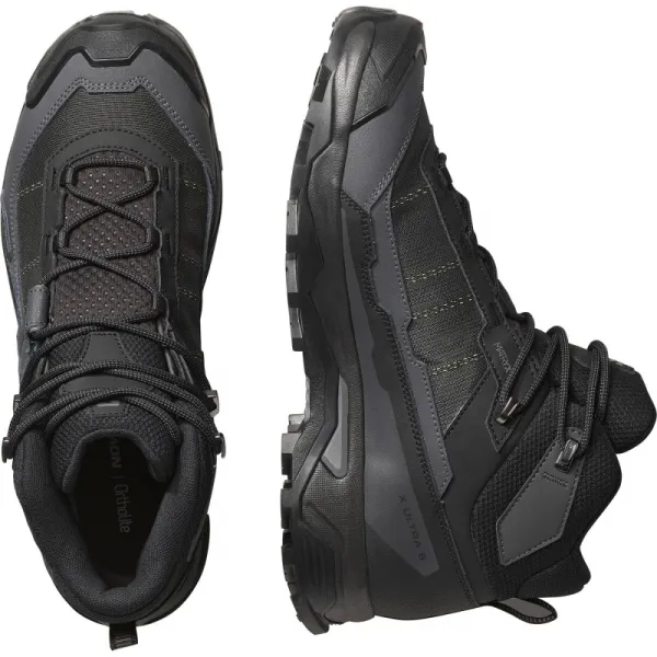 Pánska členková turistická obuv SALOMON X Ultra 5 Mid GTX M black asphalt castlerock