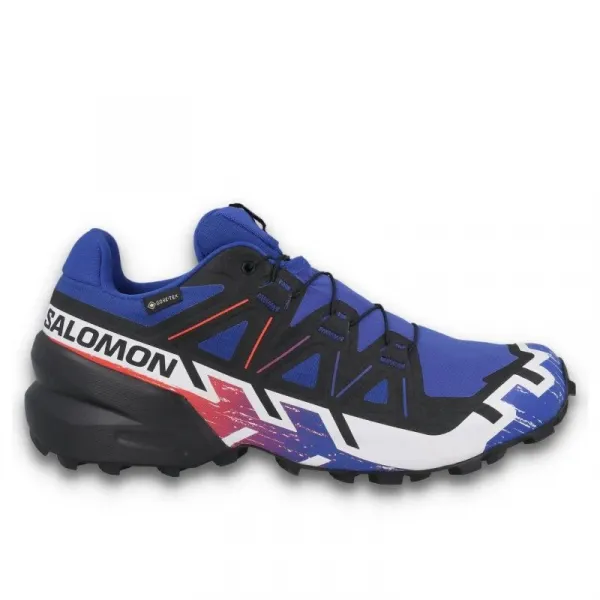 Pánska bežecká trailová obuv SALOMON Speedcross 6 GTX Equipe M surf web fiery red white