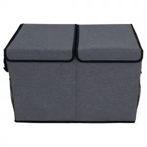 Skladací úložný box, sivá/čierna, DETER