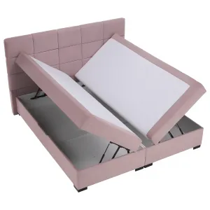 Boxspringová pocketová posteľ, 200x200, ružová, APRIL