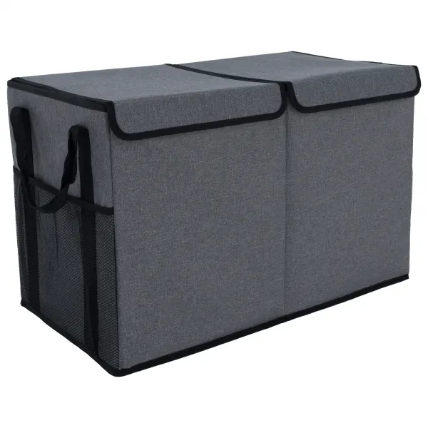 Skladací úložný box, sivá/čierna, DETER