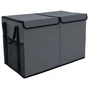 Skladací úložný box, sivá/čierna, DETER