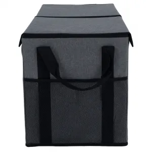 Skladací úložný box, sivá/čierna, DETER