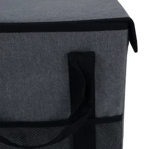 Skladací úložný box, sivá/čierna, DETER