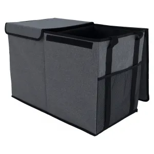Skladací úložný box, sivá/čierna, DETER