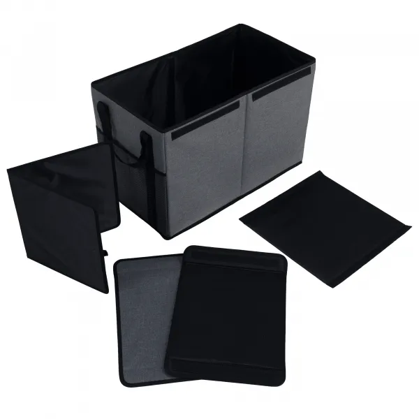 Skladací úložný box, sivá/čierna, DETER